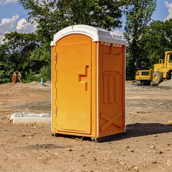 how often are the portable restrooms cleaned and serviced during a rental period in Iron County Missouri